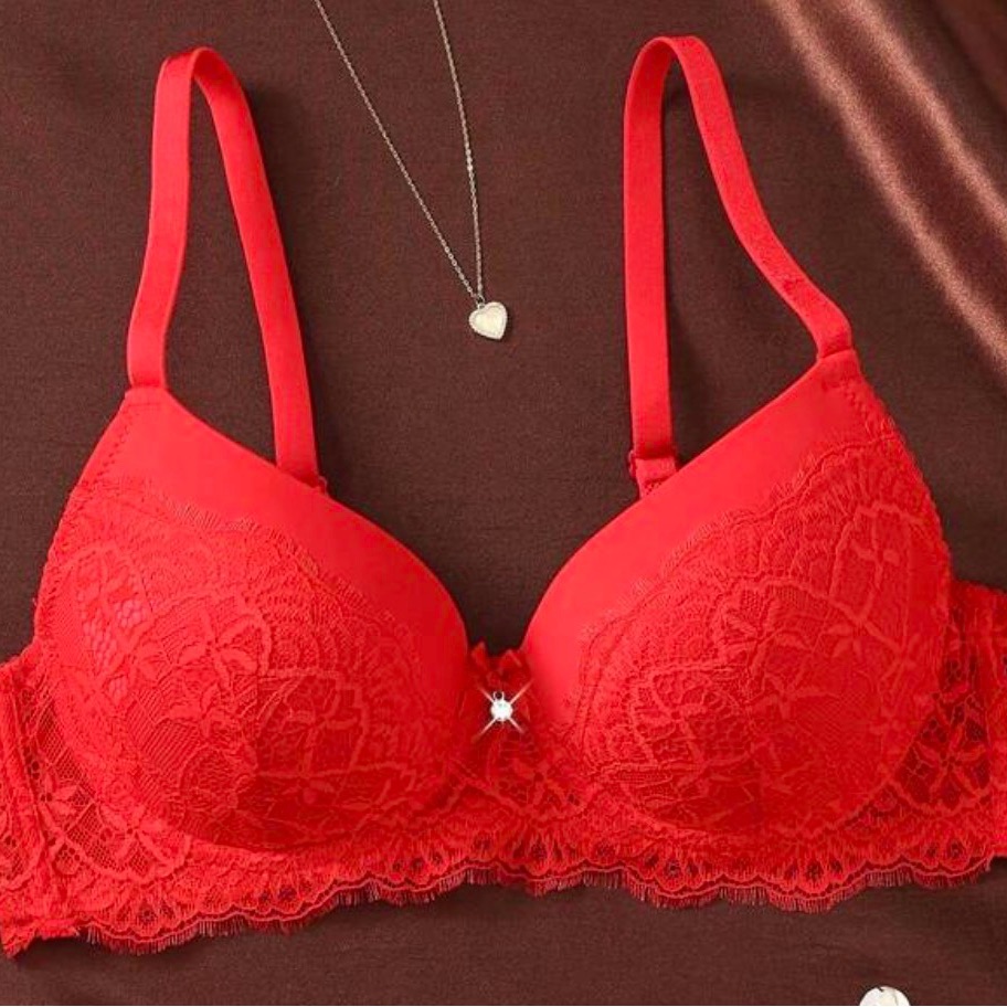 536 Elegant Red Lace Bra